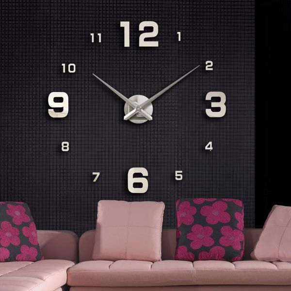 

wall clocks clock sticker modern design decorative silent watch for living room simple relogio parede vintage gg50gz