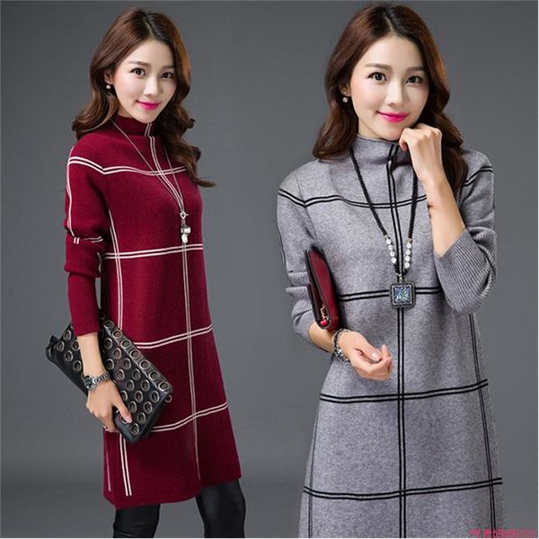 

women's sweaters plus size spring autumn sweater women turtleneck mid-length pullovers long lattice knitwear female 3xl 8zk9, White;black
