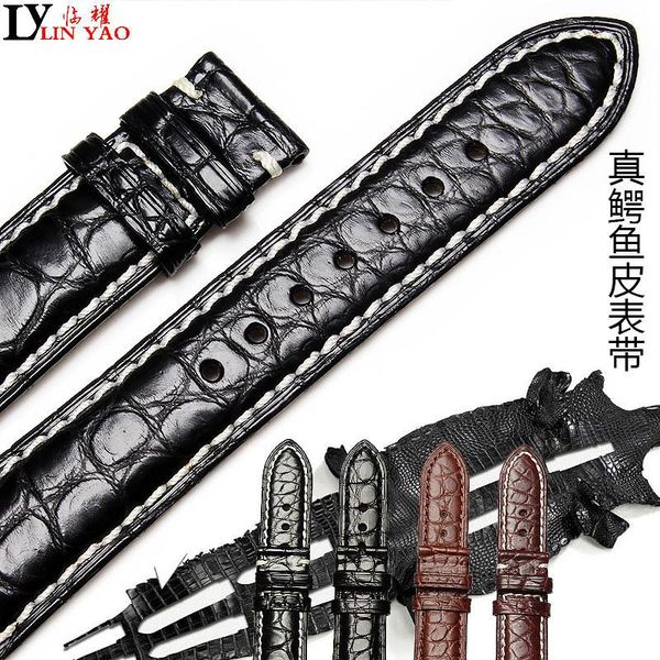 

watch bands crocodile leather strap for and nomos metal accessories, men 22 mm 20 18mm, Black;brown
