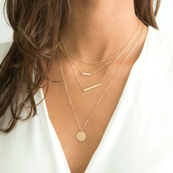

pendant necklaces 4 set customizable multi layered necklace for women custom lettering stainless steel choker fashion jewelry, Silver