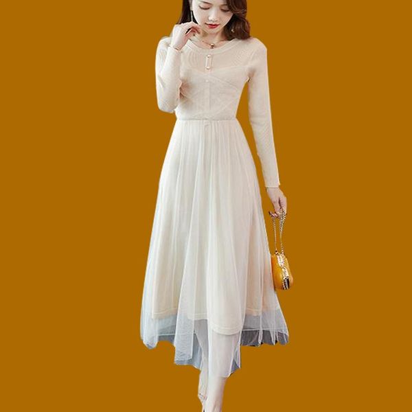 

casual dresses women's spring summer style dress o-neck patchwork button long sleeve ss1246, Black;gray