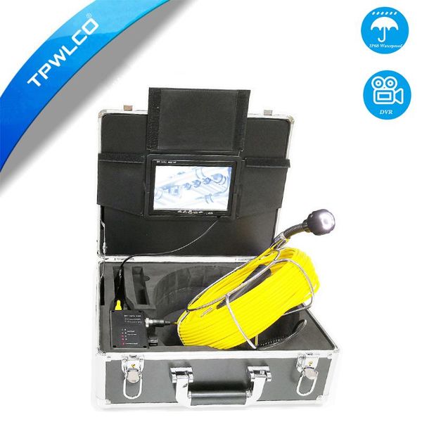 

pipe camera with 12led 20/30/40/50m cable 23mm lens endoscope inspection sewer drain video borescope 7" monitor