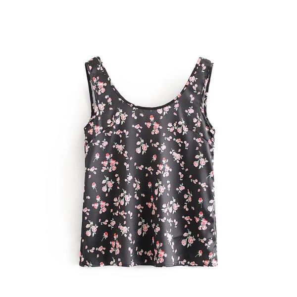 

women's tanks & camis 2021 summer round neck sleeveless floral slim waistcoat fashion outerwear printed bottoming pullover vest, White