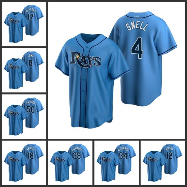 

tampa bay rays men trevor richards austin meadows joey wendle kevin kiermaier wade boggs replica alternate women youth jersey, Black
