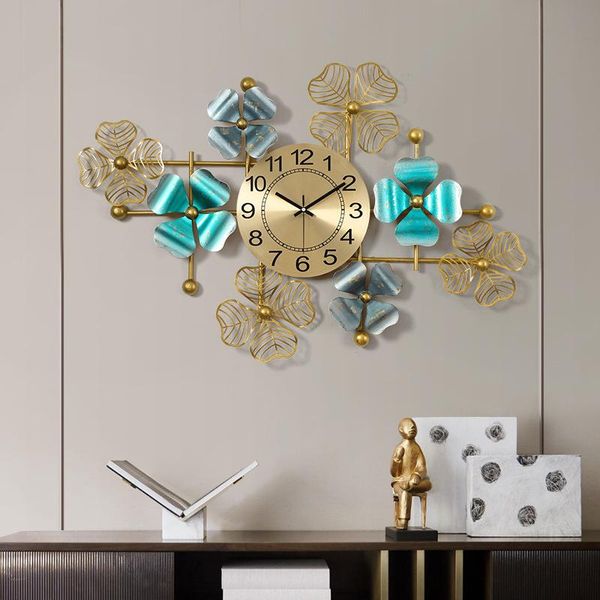 

wall clocks simple decorative living room mute quartz clock green color modern design home decor dd60wc