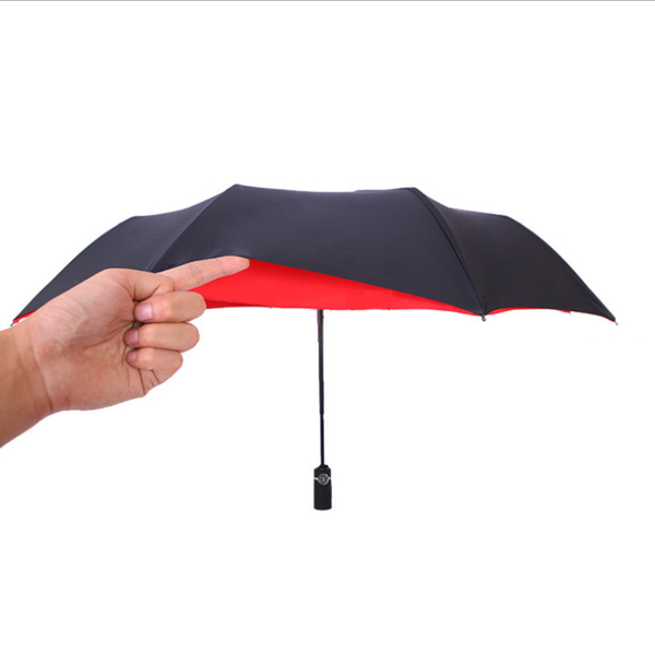 

umbrellas rainy sunny man lady large 10 ribs 105cm auto black coating uv proof 3 folding umbrella