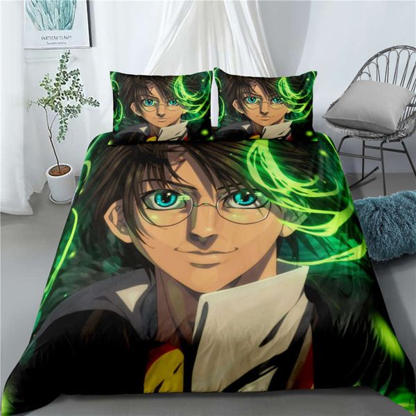 

cartoon anime character 2/3 piece bedding set microfiber duvet cover set twin full  king size bed cover kids bedroom decor