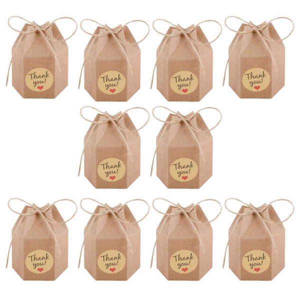 

50 sets gift wrapping box hexagon gift case candy packaging box paper container