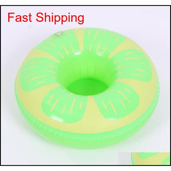 

inflatable drink cup holder colorful cup mat donut flamingo watermelon lemon shaped pvc swimming pool floating mat f qyltco toys2010