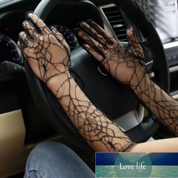 Halloween Sexy Spinnennetz Dünne Lange Vollfinger Spitzenhandschuhe Sommer Frauen Elastische Hohle Punk Mesh Sonnenschutz Fahrhandschuhe K47 Fabrikpreis Expertendesign Qualität