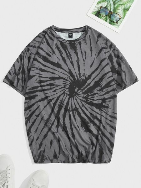 

men round neck tie dye tee o9zk#, White;black