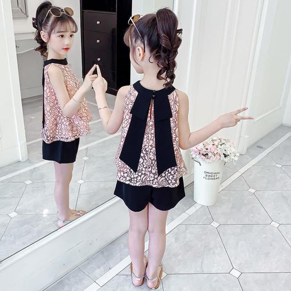 

girls' summer suit year children's fashion two piece, White