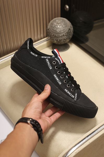 

glissiere shoes luxurioys designer fashion casual canvas shoe for men and women with box size 35-46, Black
