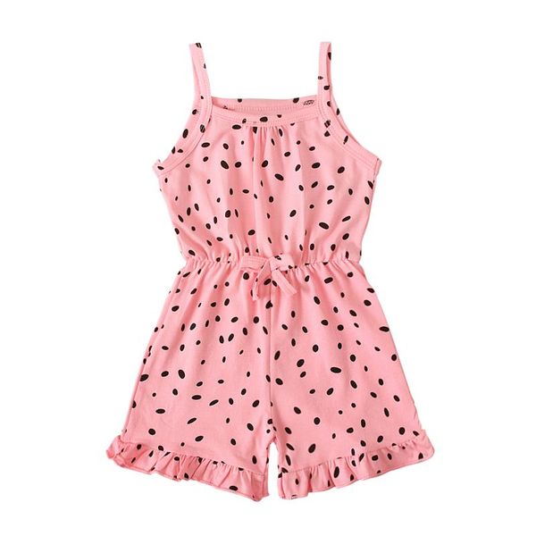 

jumpsuits 2021 toddler baby kids girls overalls summer born cotton polka dot romper casual bib pants one-pieces, Blue