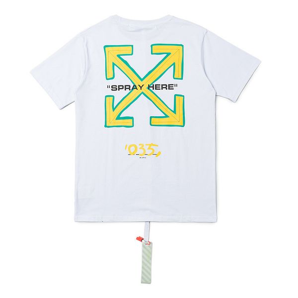 

style off new hite yellow arrow print short sleeve t-shirt, White;black