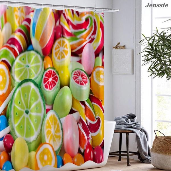 

shower curtains lollipop candy cane print curtain for bathroom 3d colorful popsicle candies kids decoration