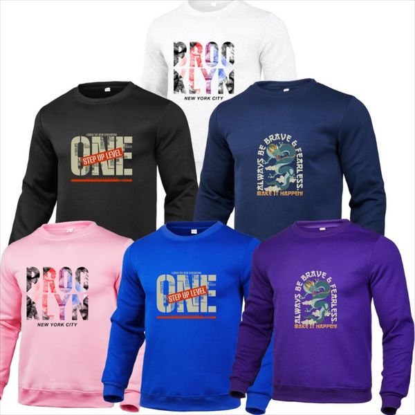 

men's hoodies & sweatshirts spring and autumn sweater nice round neck printing pullover long sleeve tide brand, Black