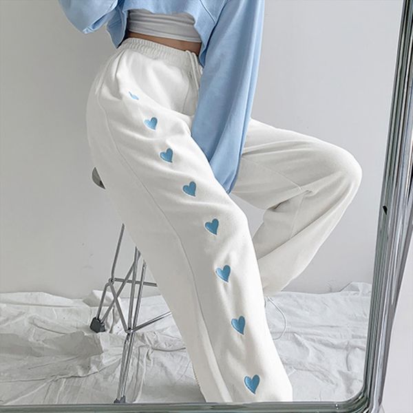 

gray sweatpants summer love printed women pant baggy fashion sports balck trousers jogger streetwear, Black;white