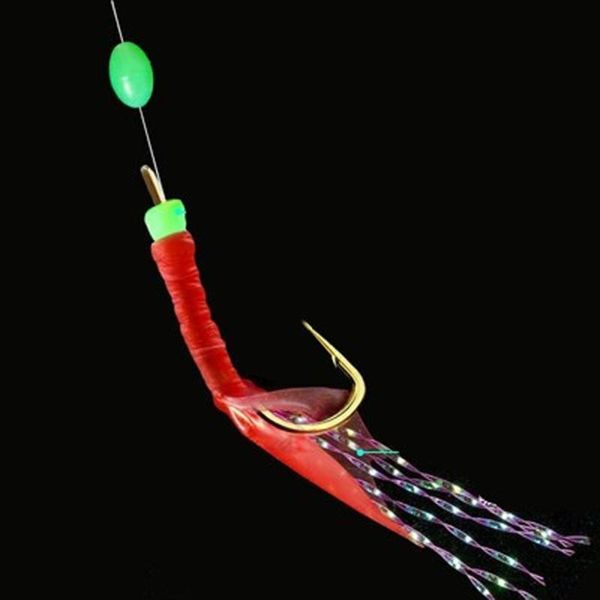 

fishing hooks 1pack sabiki rigs saltwater artificial lures luminous sea bait mackerel pesca tackle fishskin string feather hook