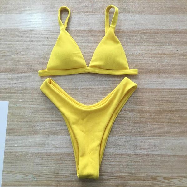 

2021 new women bikini set swimwear monokini push up padded solid swimsuit bathing beachwear