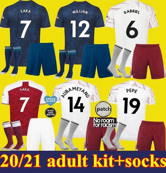 

2020 2021 men kit gunners soccer jersey 20 21 pepe nicolas ceballos henry guendouzi sokratis tierney kit football shirt, Black