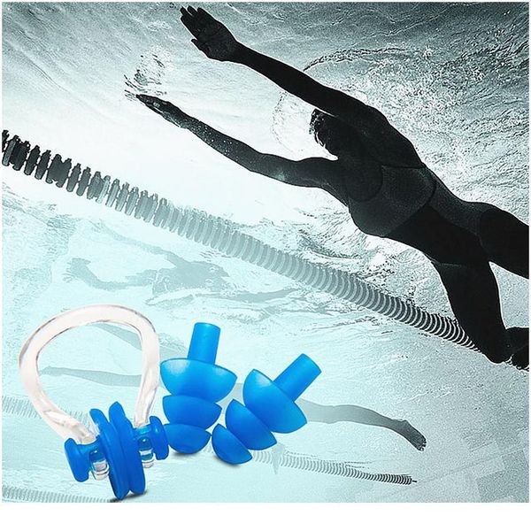 

2020 new waterproof sile swimming earplugs and nose clip for swimmers children diving swimming sport acc jllmrf
