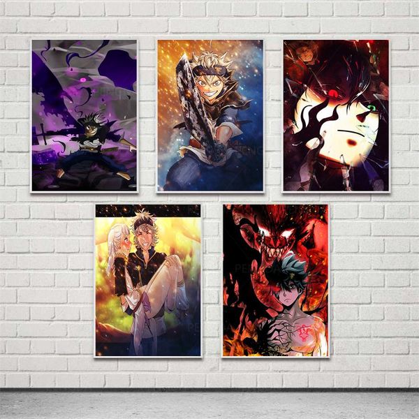 

paintings canvas pictures black clover home decor aesthetic wall art japan anime hd prints poster modular for bedside background