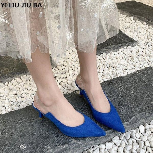 

dress shoes 2021 pumps women summer shallow pointed toe slip on high heels party woman sandals zapatos de mujer, Black