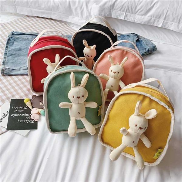 Çocuk çantası basit tavşan küçük sırt çantası erkek ve kız bebek vahşi öğrenci kawaii için mini s 211021