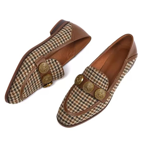 

womens genuine leather bordered fabric patchwork slip-on flats loafers leisure soft comfortable moccasin daily casual shoes ress 1top, Black