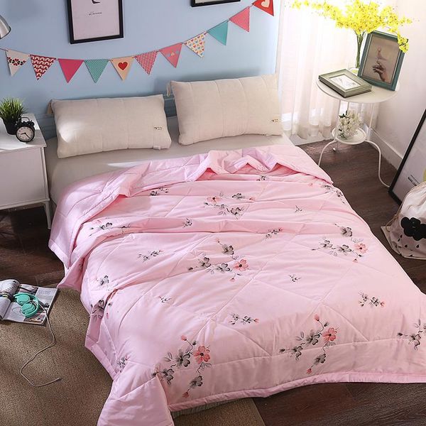

new 100%cotton comforters pink flower quilt twin queen king size bedding spring autumn soft duvet home textile