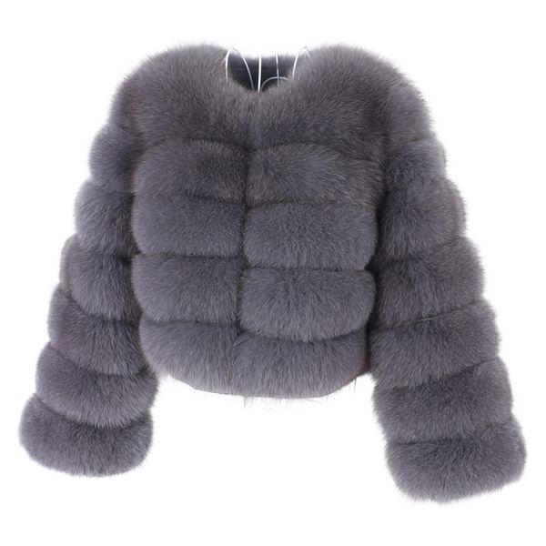 

womens winter jacket real fox fur coat solid color long sleeve furs clothes multi-color detachable vest coat natural, Black
