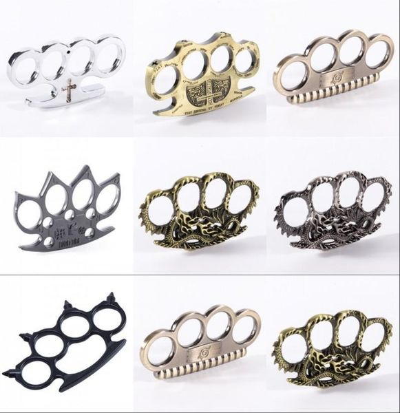 

17 designs hell detective constantine brass knuckle dusters gold powerful damage safety equipment gilded steel knuckle self-defense fy41111