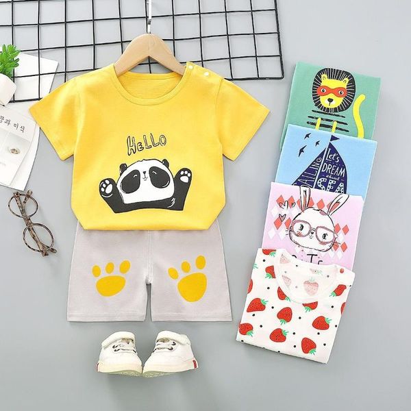 

clothing sets trend baby boys clothes sport tracksuit kids girls short sleeve tshirt +shorts 2-piece children, White