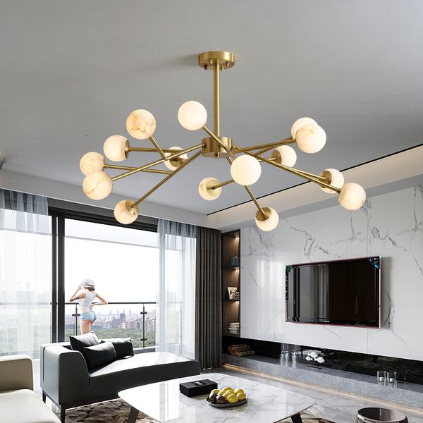 

nordic covers lighting chandelier living room being kitchen villa interior decoration marble magic beans luminaire r8go