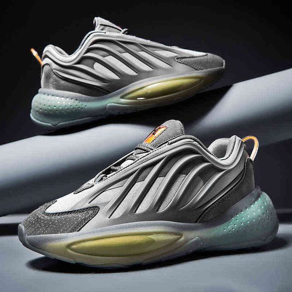 

dress shoes sports shoes men's 2022 winter coconut 700v3 skeleton luminous putian thick bottom ins daddy, Black