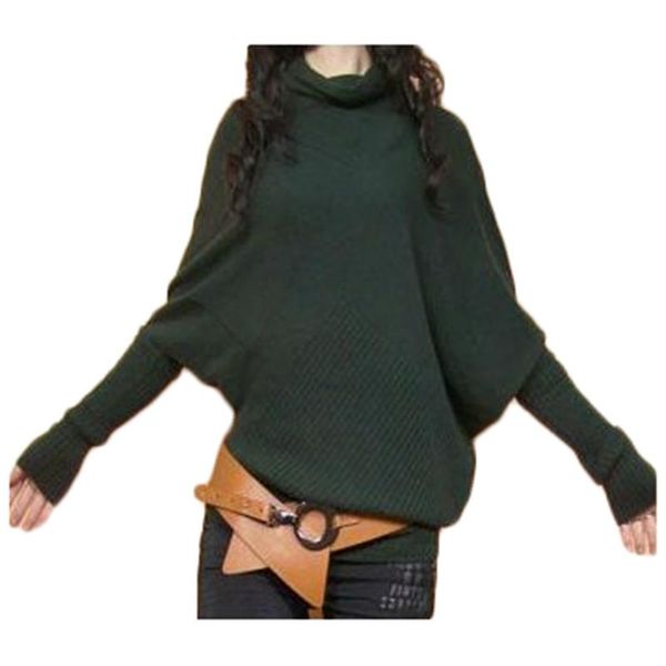 

women's sweaters turtleneck pullovers knitwear women 2021 autumn winter korean loose solid female sweater bat shirt pile collar knitted, White;black