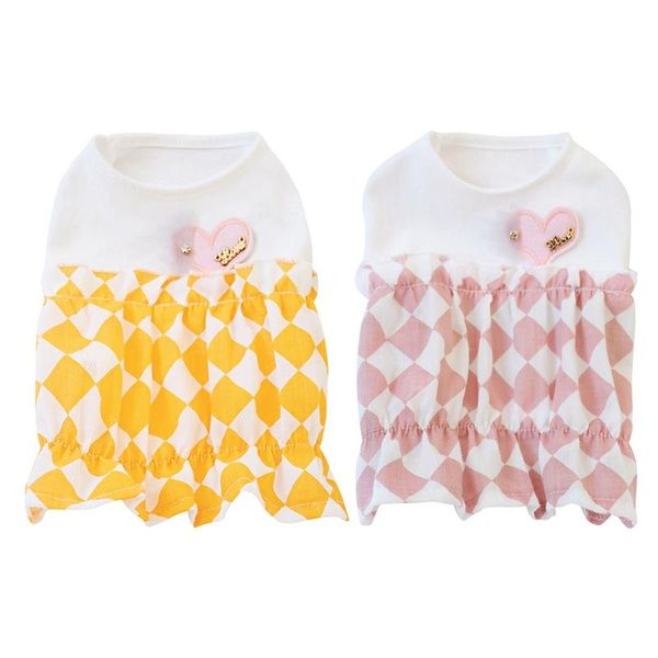 

dog apparel cute pet dresses spring summer cotton clothes for girls small medium love heart pineapple skirts