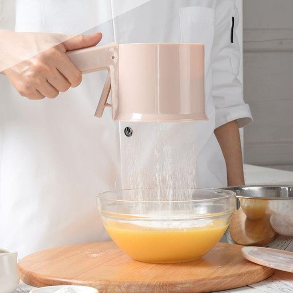 

baking & pastry tools semi-automatic flour sieve mechanical hand-held sifter shaker cup shape filter cakes sugar mesh nj72820