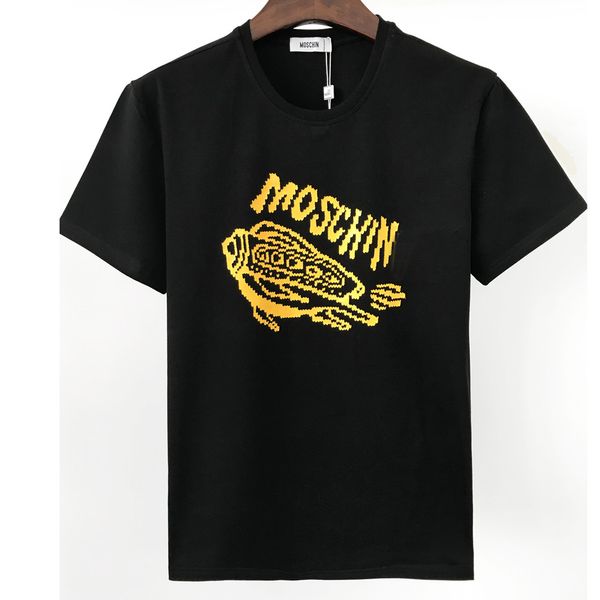

2021 fashion summer men's t-shirt letter embroidery pattern short-sleeved cotton wholesale black and white two-color m-3xl, White;black