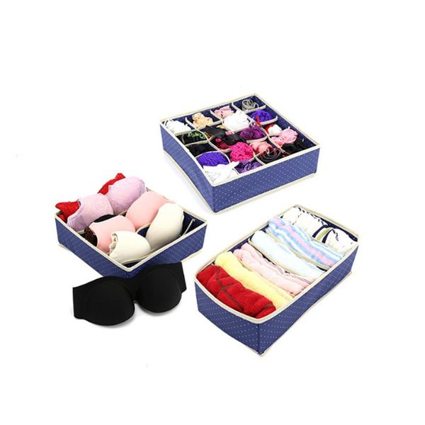 

storage boxes & bins 3pc/set circle pattern non-woven for underwear towels socks ties home living closet clothes organizer