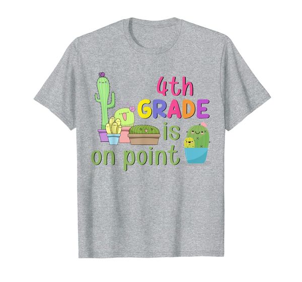 

funny 4th grade is on point cactus tshirt back to school t-shirt, White;black