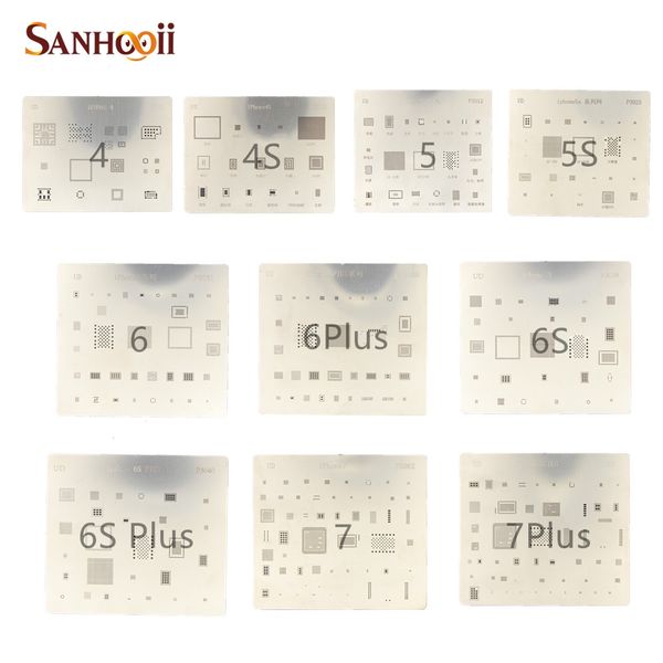 

ic chip bga reballing stencil kits set soldering template for iphone 4 4s 5 5s 6 6s 7 plus cpu repair tool set