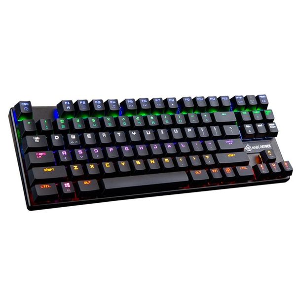 

keyboards -magic refiner mechanical keyboard 87-key green axis mixed light gaming office wired usb