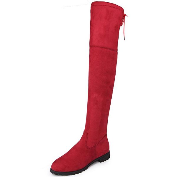 

boots red large size over the knee fashion women's elastic 43 comfortable work, Black