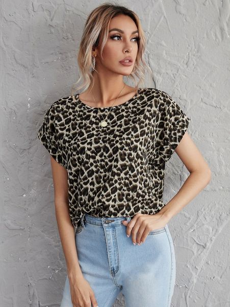 

rolled cuff leopard print s9qv#, White