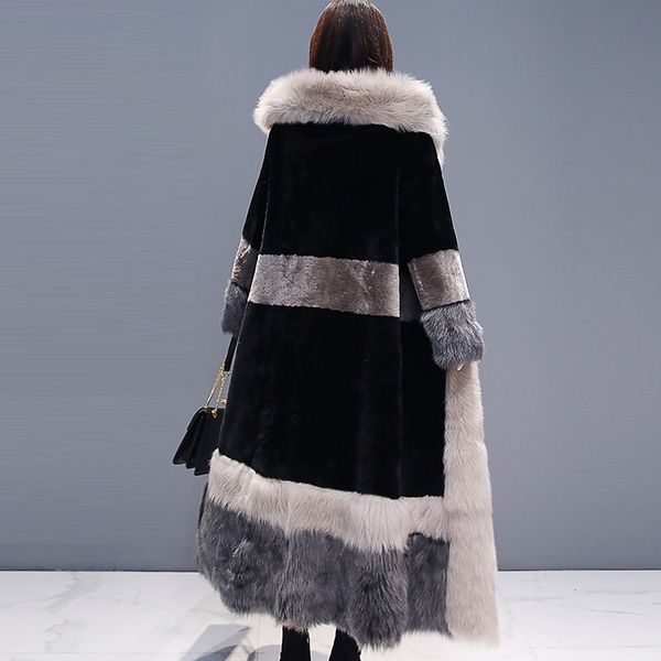 

Winter Jacket Velvet Warm Thick Long Faux Fur Coat Female Elegant Plus Size Loose Women Hooded Padded Parka Overcoat 2eqs, Black