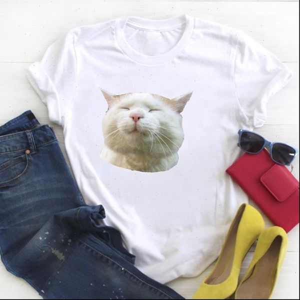 

women cat pet animal cute short sleeve 90s clothing ladies summer t tee female shirt clothes tshirt womens graphic t shirt, White