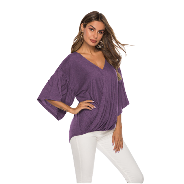 

women's t-shirt fashion women short sleeve v-neck summer casual loose butterfly female solid kink tees soft streetwear, White