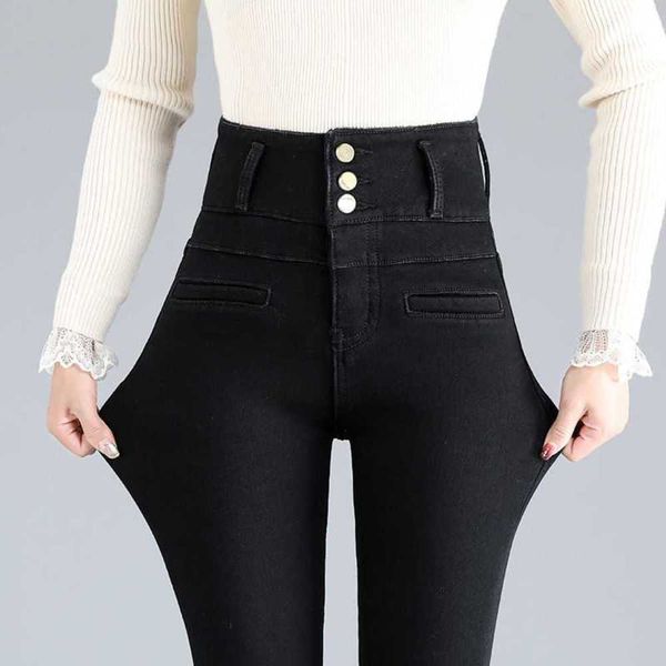 

large high waist women's autumn elastic slim fit cashmere leggings, Blue